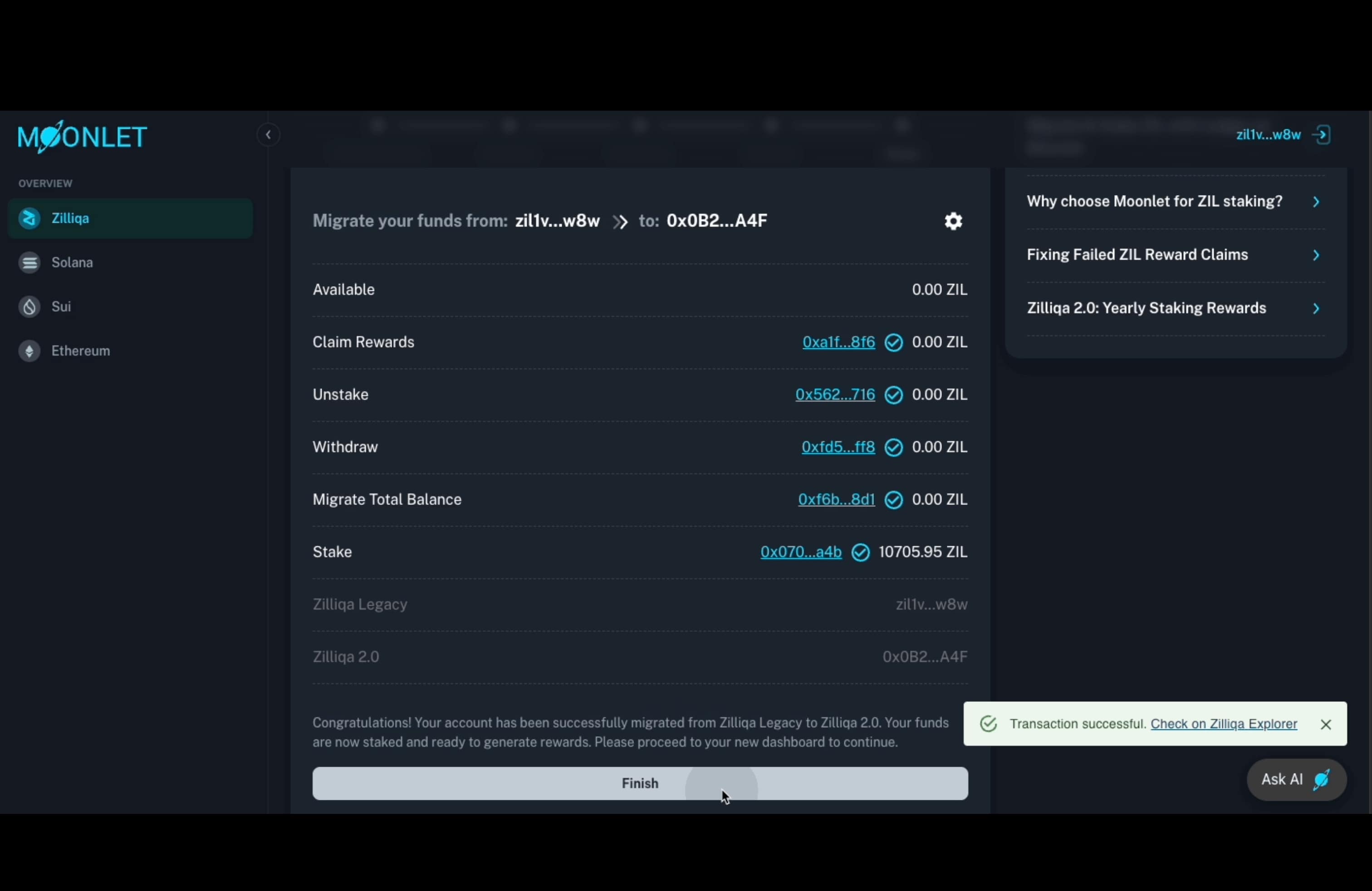 Zilliqa 2.0 Dashboard