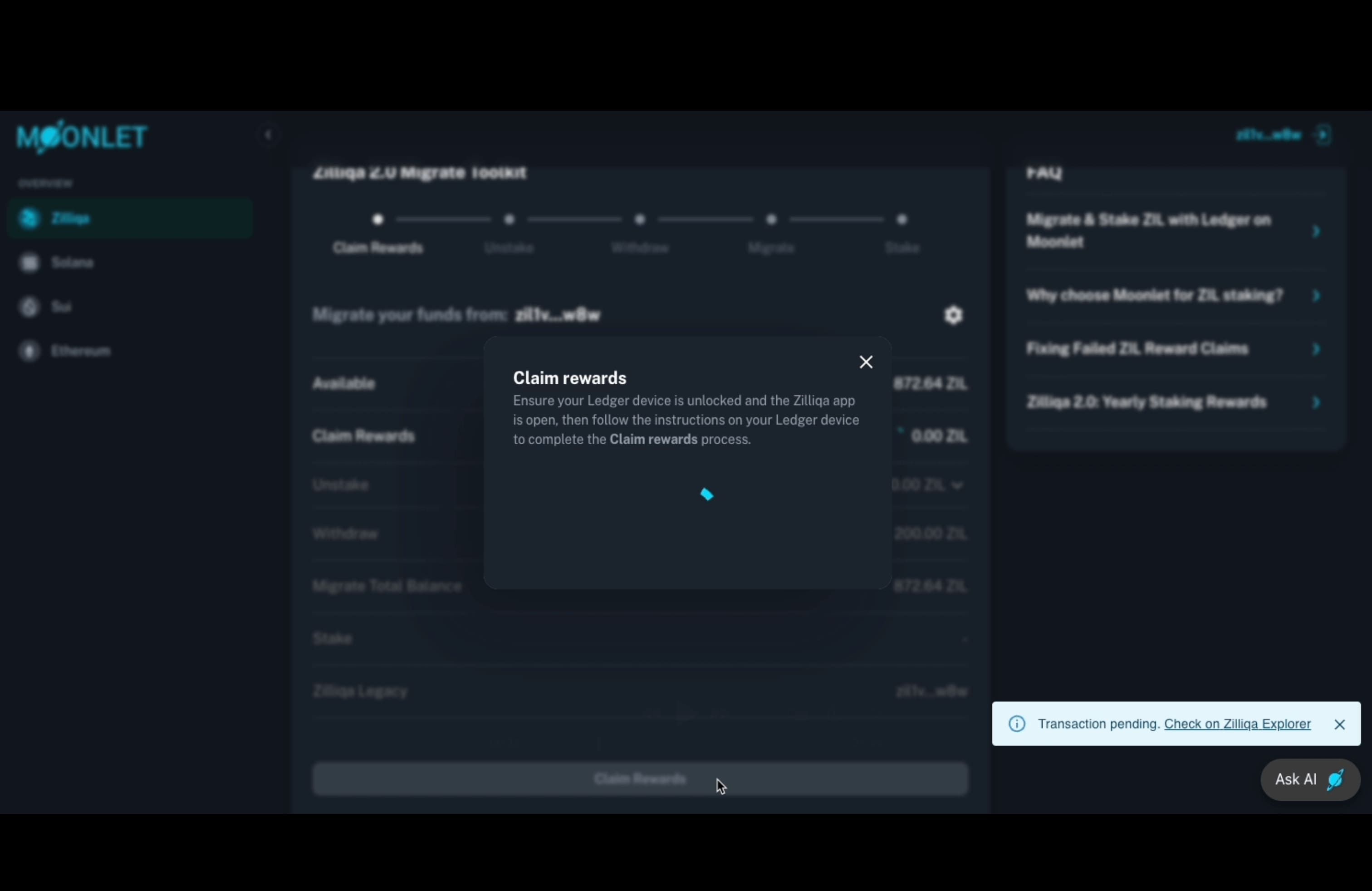 Claim Rewards Step 2