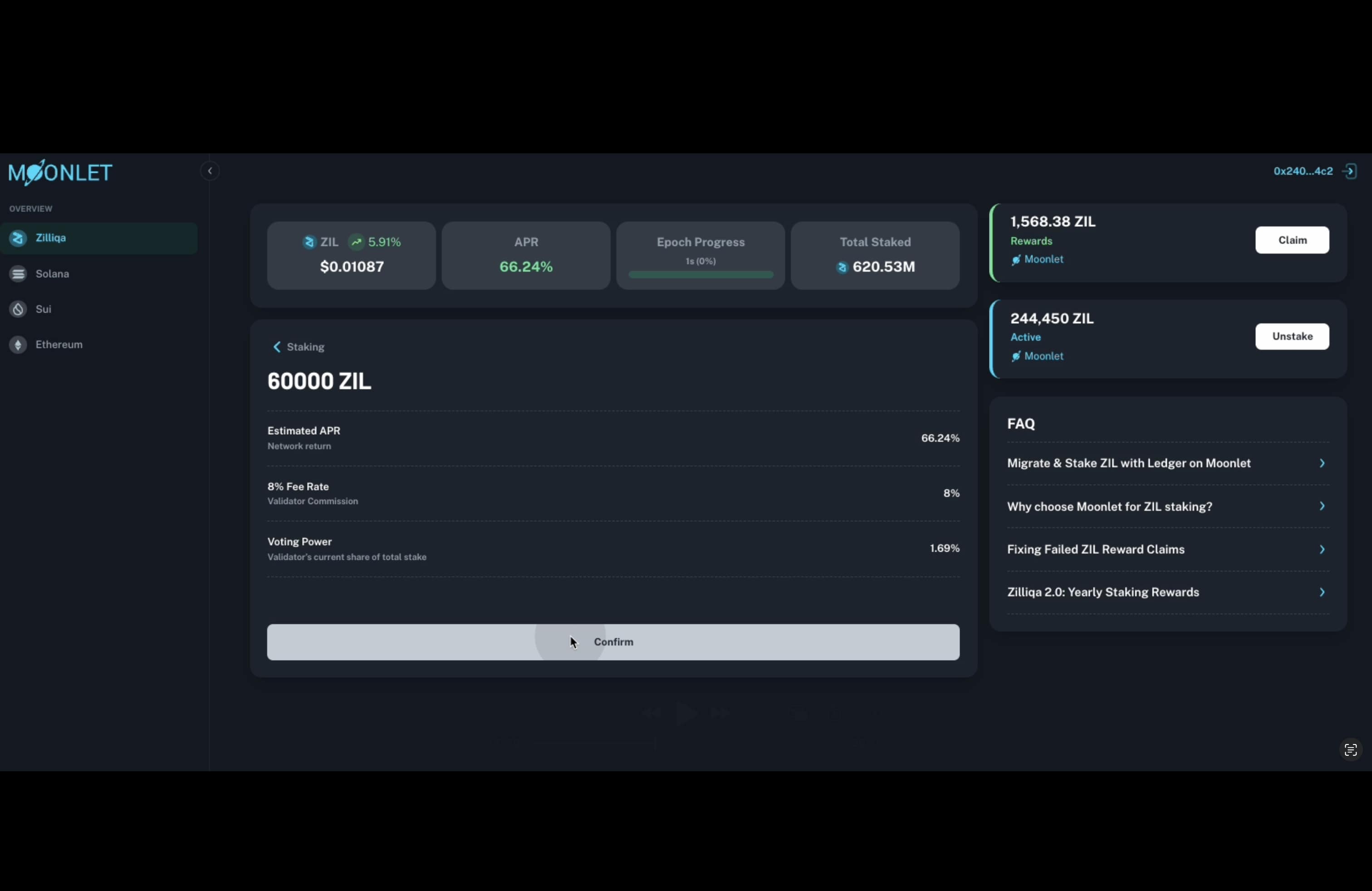 Review Staking Details